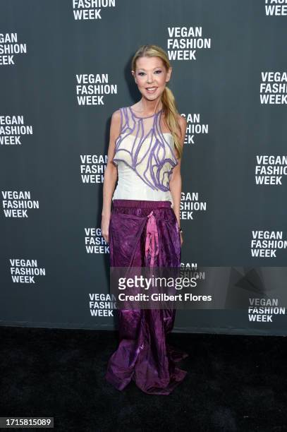 Tara Reid at Vegan Fashion Week held at California Market Center on October 9, 2023 in Los Angeles, California.