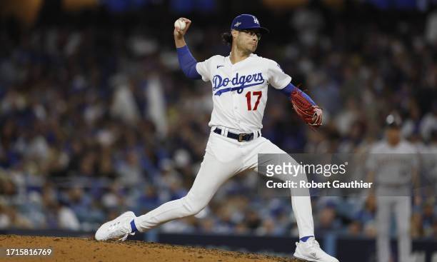 Los Angeles, CA Joe Kelly pitches during game two of the National League Division Series at Dodgers Stadium on Monday, Oct. 9 in Los Angeles, CA.
