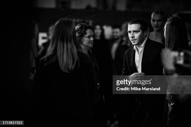 Brooklyn Beckham attends the Netflix 'Beckham' UK Premiere at The Curzon Mayfair on October 03, 2023 in London, England.