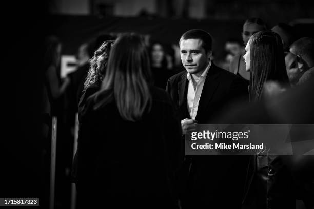 Brooklyn Beckham attends the Netflix 'Beckham' UK Premiere at The Curzon Mayfair on October 03, 2023 in London, England.