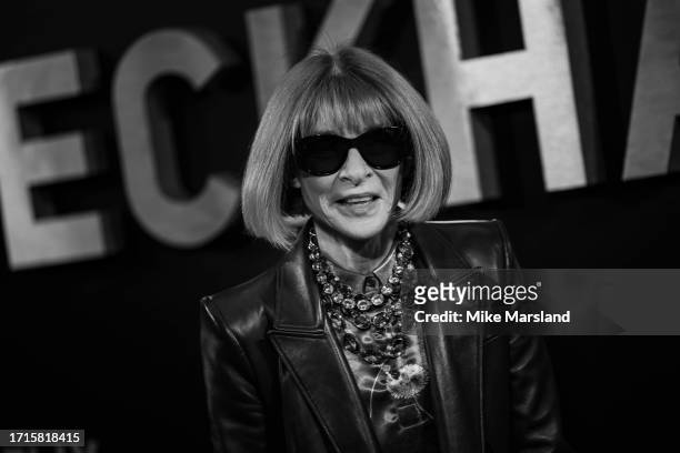 Anna Wintour attends the Netflix 'Beckham' UK Premiere at The Curzon Mayfair on October 03, 2023 in London, England.