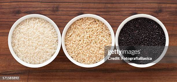 rice varieties - brown rice stock pictures, royalty-free photos & images