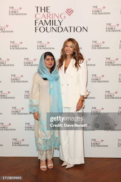 Malala Yousafzai and Patricia Caring attend Annabel's and The Caring Family Foundation's celebration of International Day Of The Girl with Malala...