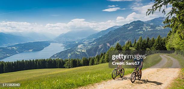 carinthian holiday radfahren, österreich - offroad biking stock-fotos und bilder