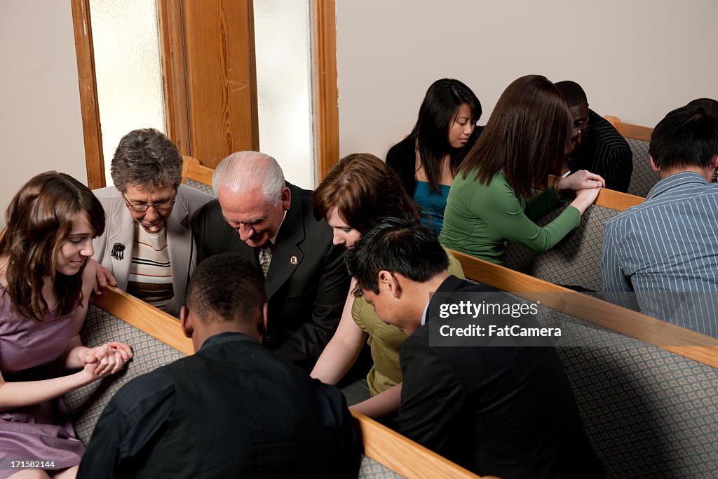 Church service group prayer