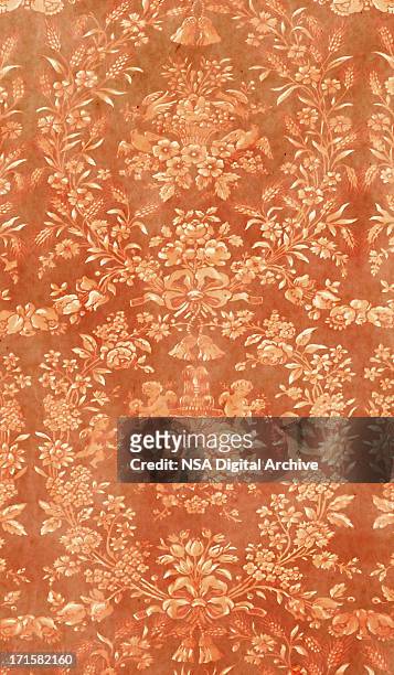 baroque-style brown wallpaper - rocaille stockfoto's en -beelden
