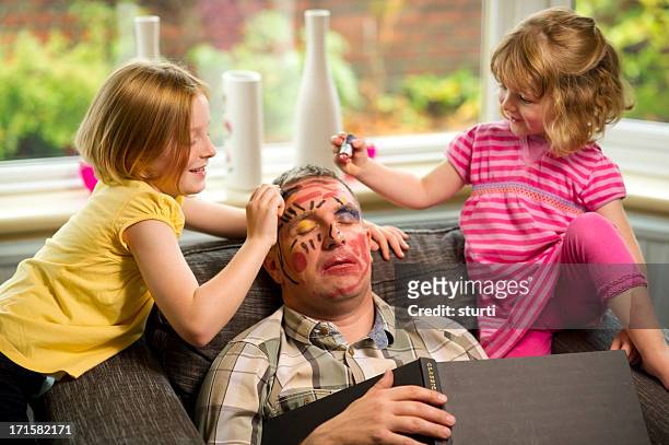 make-up mischief - children misbehaving stock pictures, royalty-free photos & images