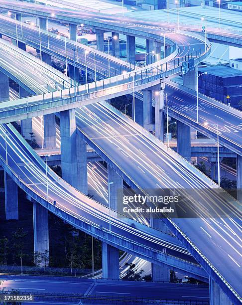 overpass - crisscross stock pictures, royalty-free photos & images