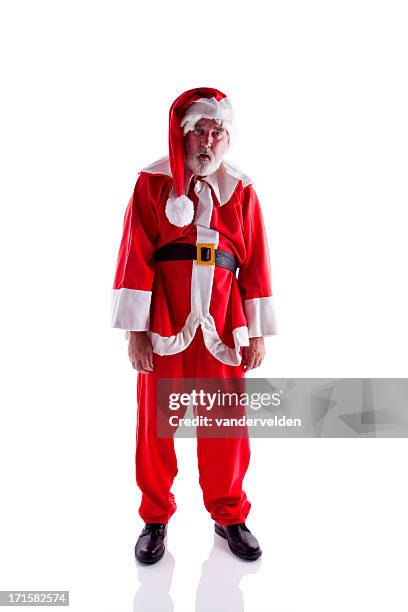miserable third-rate father christmas character - grumpy santa stock pictures, royalty-free photos & images