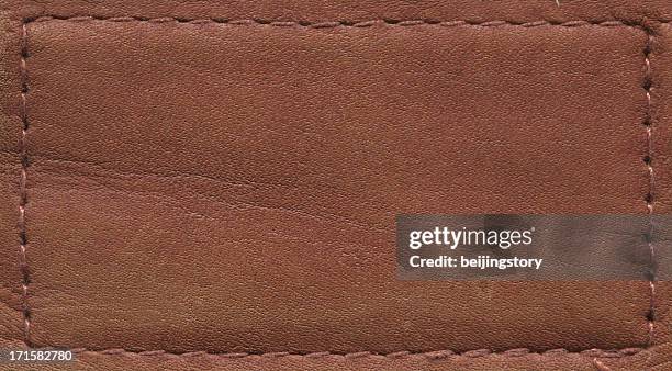 high resolution authentic leather patch - textile patch stock pictures, royalty-free photos & images