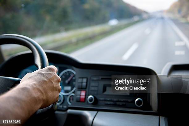 truck driver on german autobahn - truck stock pictures, royalty-free photos & images