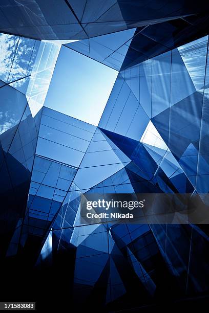 modern glass architecture - geometric building stock pictures, royalty-free photos & images