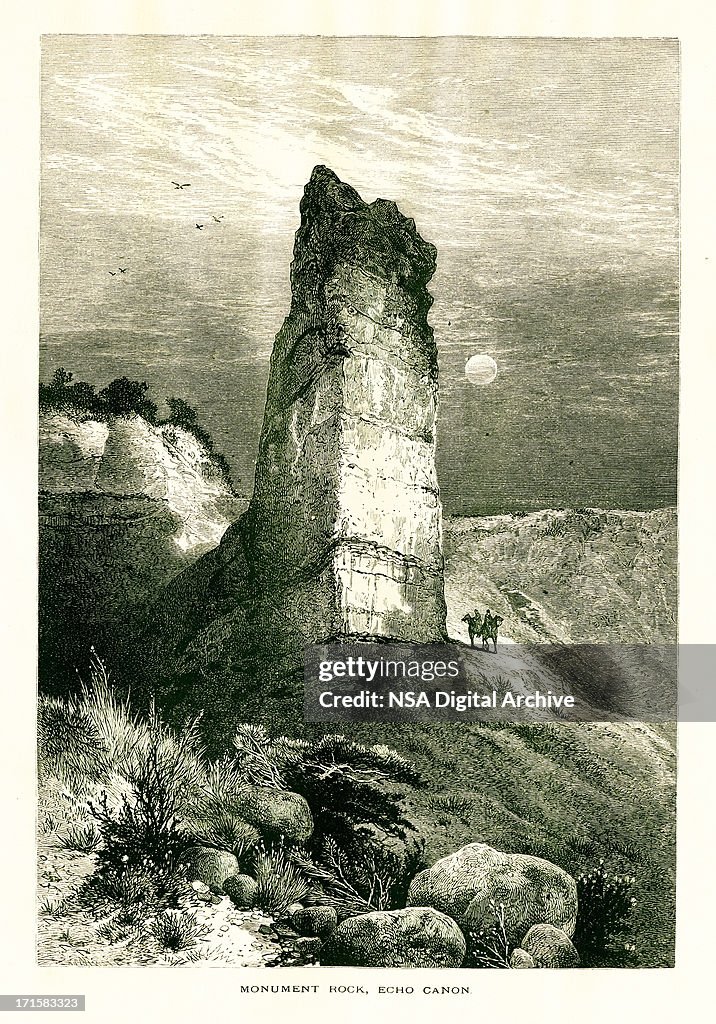 Monument Rock, Echo Canyon, Utah | Historic American Illustrations