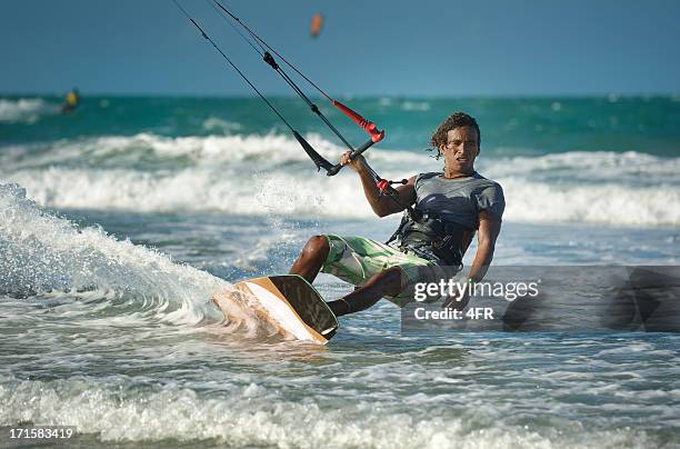kitesurfer - kite surfing stock pictures, royalty-free photos & images