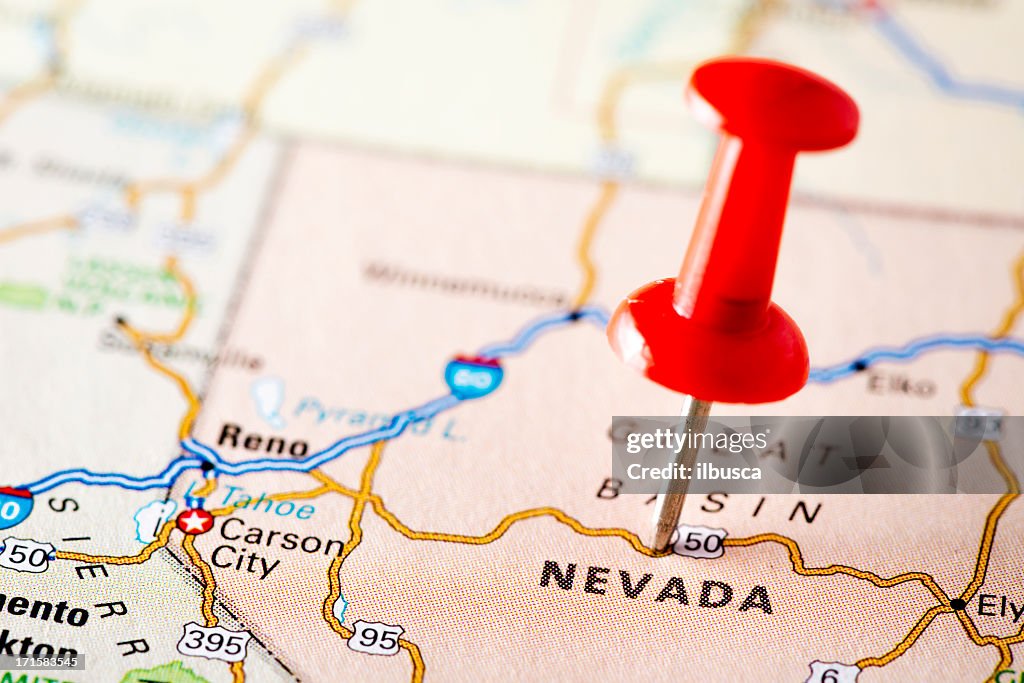 États-Unis sur la carte: Le Nevada
