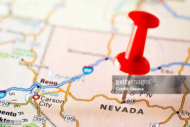 usa states on map: nevada - nevada stock pictures, royalty-free photos & images