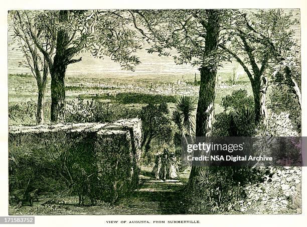 view of augusta, georgia - summerville sc stock illustrations