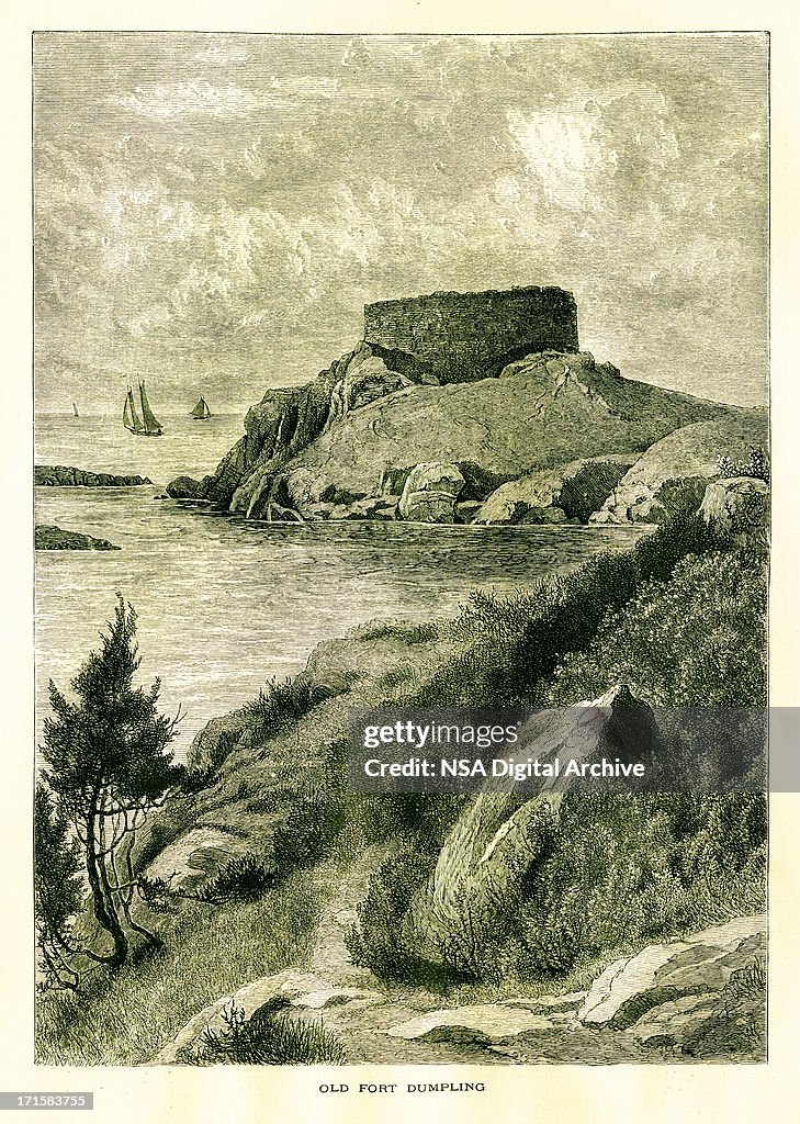 Fort Dumpling, Rhode Island | Historic American Illustrations