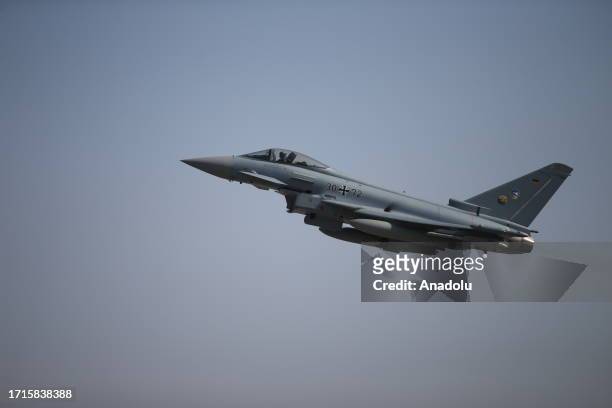 Eurofighter Typhoon fighter jets of the German Air Force are seen during the 62nd NATO Tiger Meet Drill organized by the 'NATO Tiger Association',...