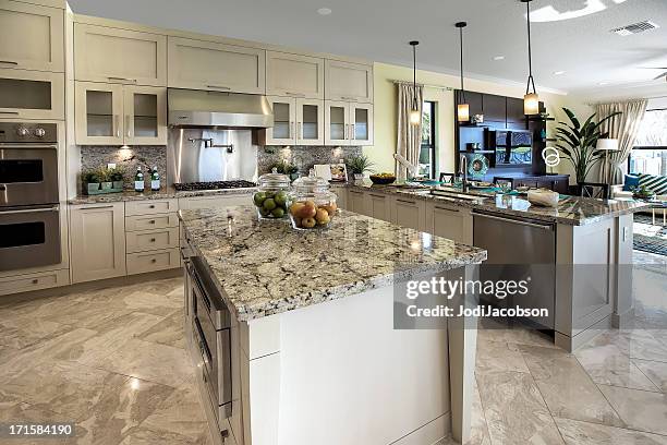 modern kitchen house interior - modern kitchen worktop stock pictures, royalty-free photos & images