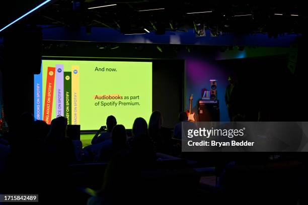 View of the atmosphere at The Future of Audiobooks Event with Spotify 2023 on October 03, 2023 in New York City.