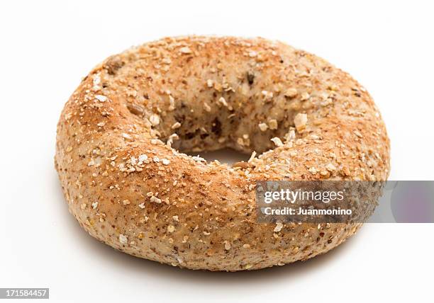 whole wheat bagel - bagel stock pictures, royalty-free photos & images