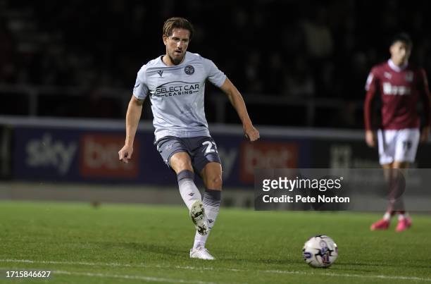 Sam Hutchinson of Reading in action during the Sky Bet League One match between Northampton Town and Reading at Sixfields on October 03, 2023 in...