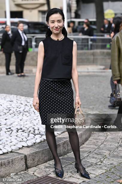 Dong Jie attends the Miu Miu Womenswear Spring/Summer 2024 show as part of Paris Fashion Week on October 03, 2023 in Paris, France.