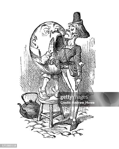 stockillustraties, clipart, cartoons en iconen met alice - through the looking glass - john tenniel