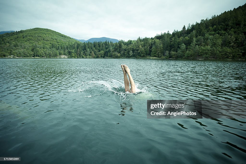 Jumping in Wasser