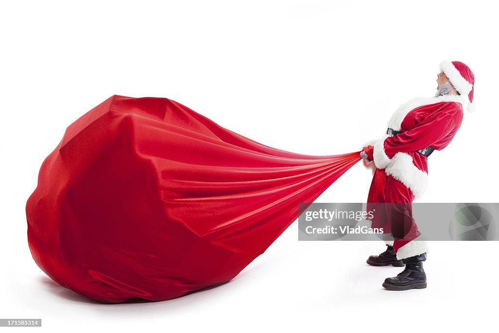 Santa with a very big bag of gifts