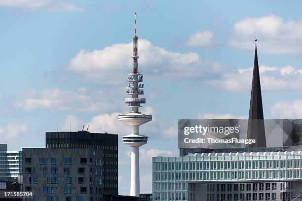 television tower with restaurant - tower stock pictures, royalty-free photos & images
