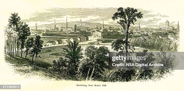 harrisburg, pennsylvania - paradise pennsylvania stock illustrations