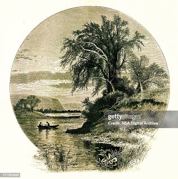 valley of the mohawk river, new york - mohawk river stock illustrations