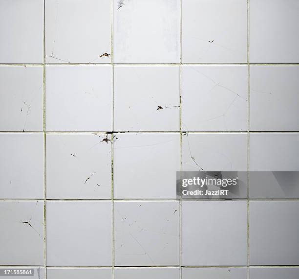 texture of the old tile wall with cracks - kakelplatta bildbanksfoton och bilder