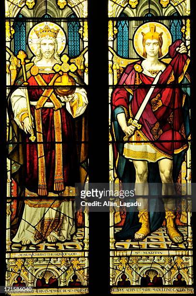st.martin church,jersey. - stained glass church stock pictures, royalty-free photos & images