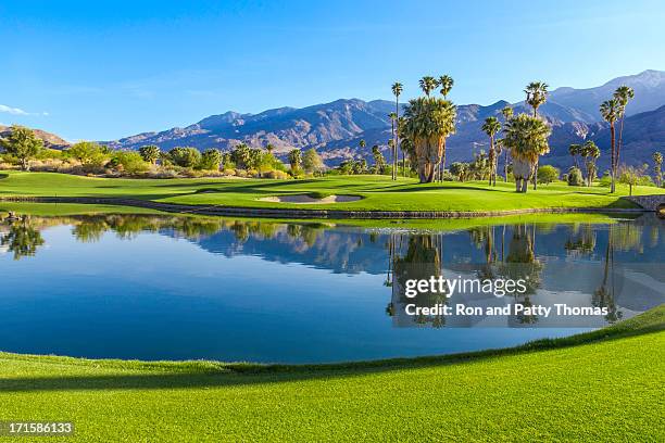 golfplatz in palm springs, kalifornien, tel. - golfplatz green stock-fotos und bilder