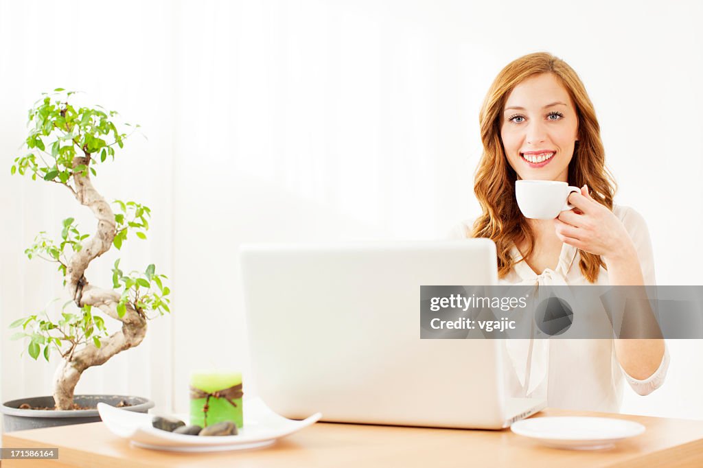 Young Woman Working at home