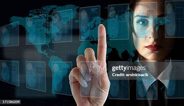 transparent digital touch screen interface - name placard stock pictures, royalty-free photos & images