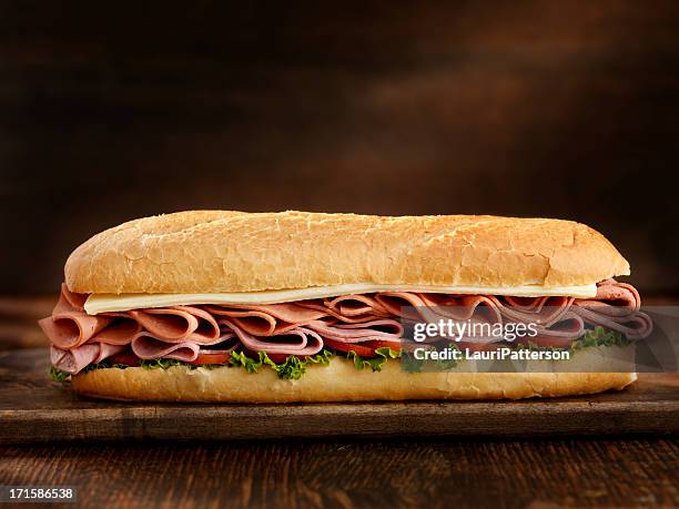 foot long pizza sub - ham salami stock pictures, royalty-free photos & images