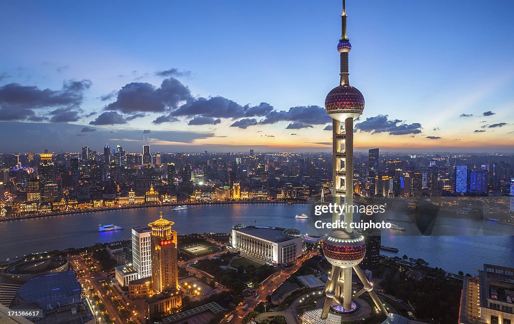 Shanghai Skyline at Sunset