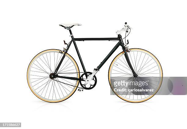bicycle with full clipping path - white background stock pictures, royalty-free photos & images