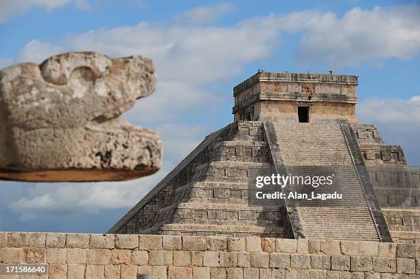 chichen itza, mexico. - quetzalcoatl stock pictures, royalty-free photos & images