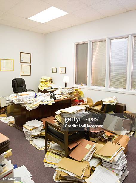 utter clutter- professional paper hoarder - office caos stock pictures, royalty-free photos & images