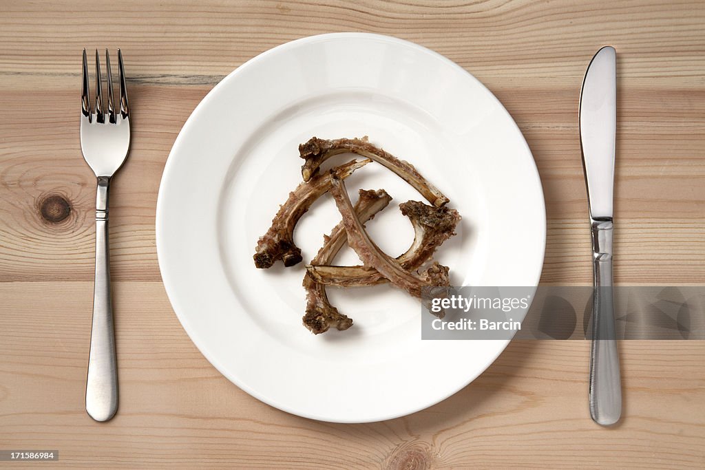 Lamb chop bones