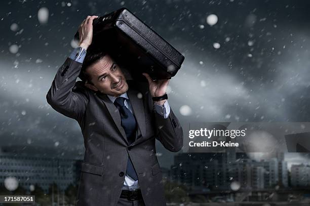 businessman - man snow wind stock pictures, royalty-free photos & images