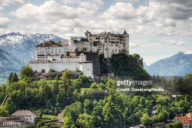 hohensalzburg fortress in austria - salzburgerland stockfoto's en -beelden