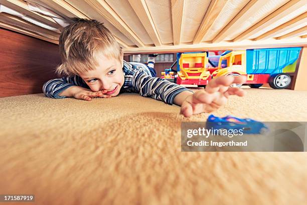 found the favourite car - child and unusual angle stockfoto's en -beelden