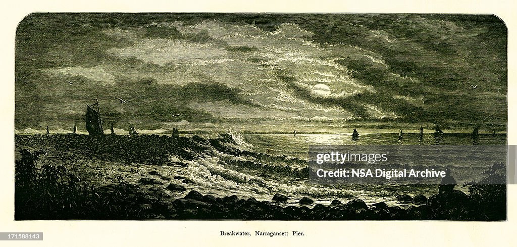 Breakwater, Narragansett Pier, Rhode Island