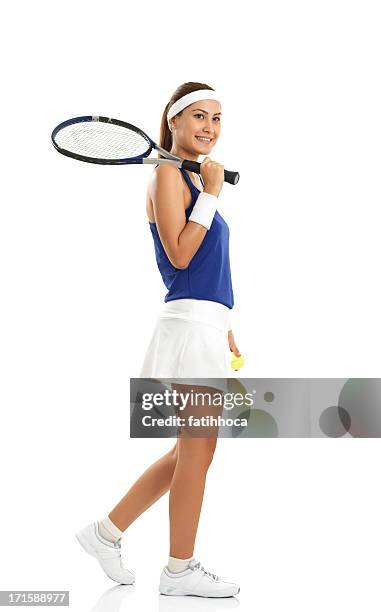 woman tennis player - tennis racquet isolated stock pictures, royalty-free photos & images